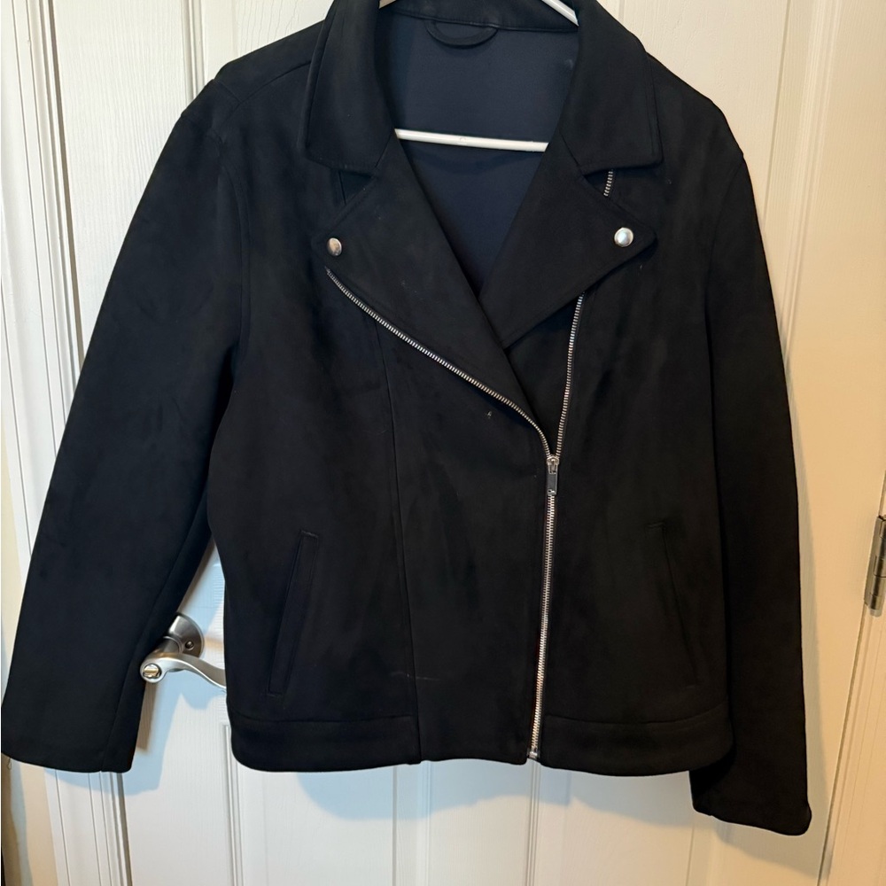 Women’s Black Suede Moto Jacket